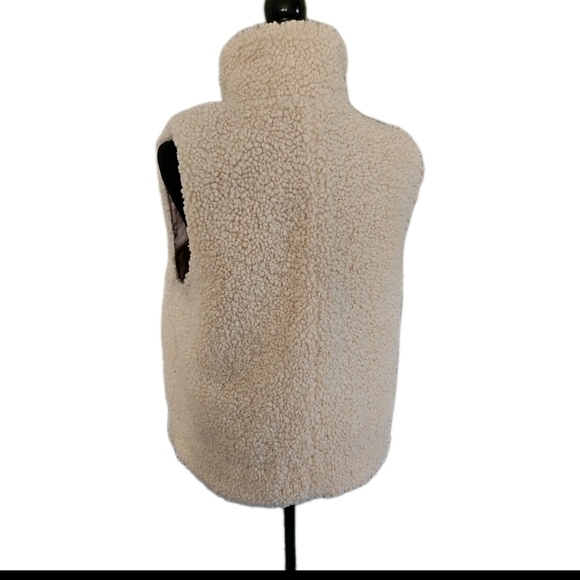 J. Crew Women's Cream Teddy Sherpa Full Zip Vest S - Picture 5 of 13
